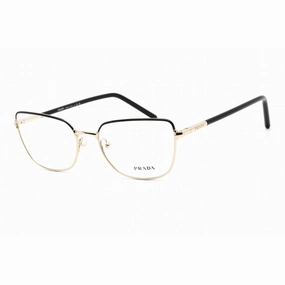 Prada Women's Eyeglasses - Clear Lens Pale Gold Metal Cat Eye Frame | 0PR 59YV AAV1O1