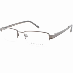 Primary Men's Eyeglasses - Demo Lens Metal Rectangular Half Rim Frame | 1071 GUNMETAL