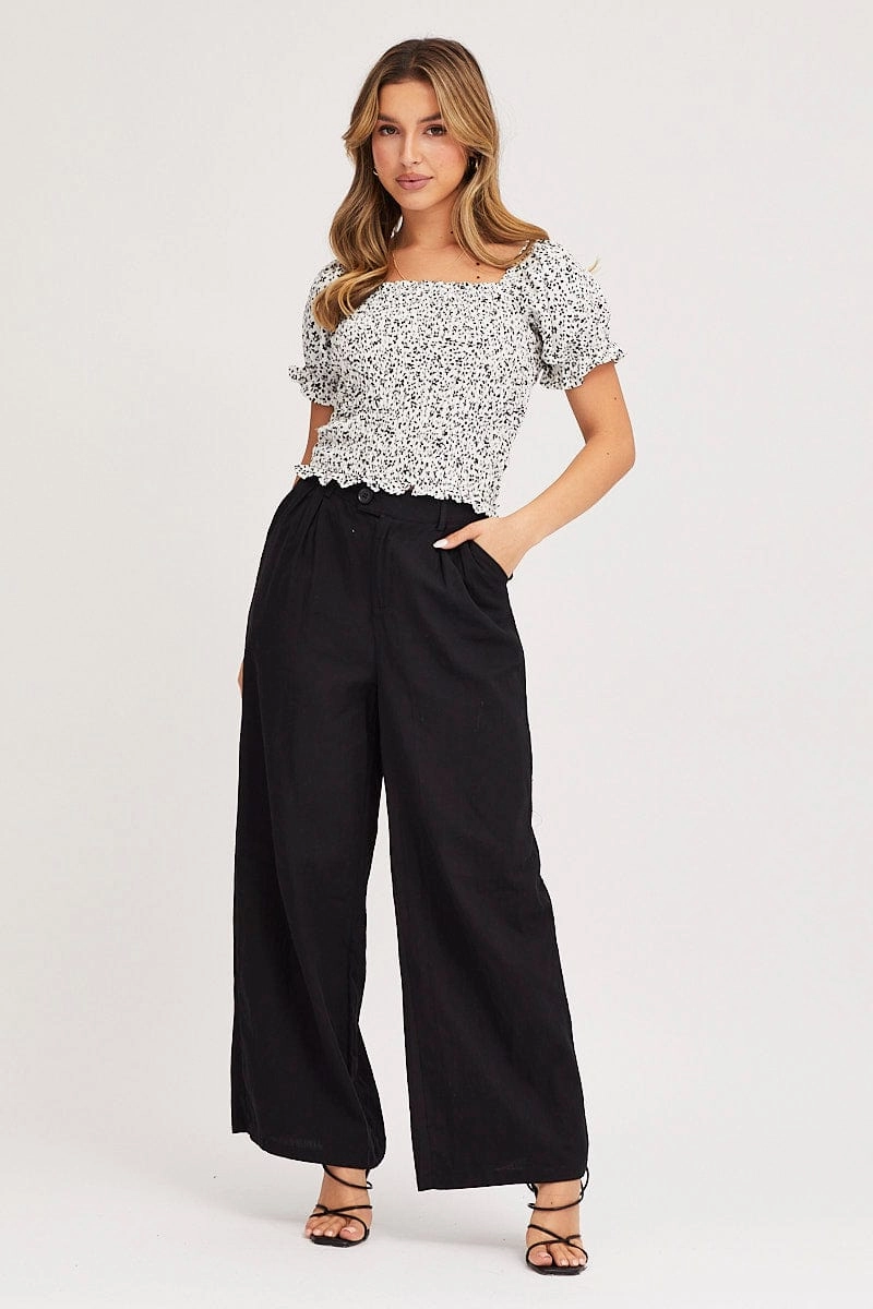 Print Crop Top Short Sleeve