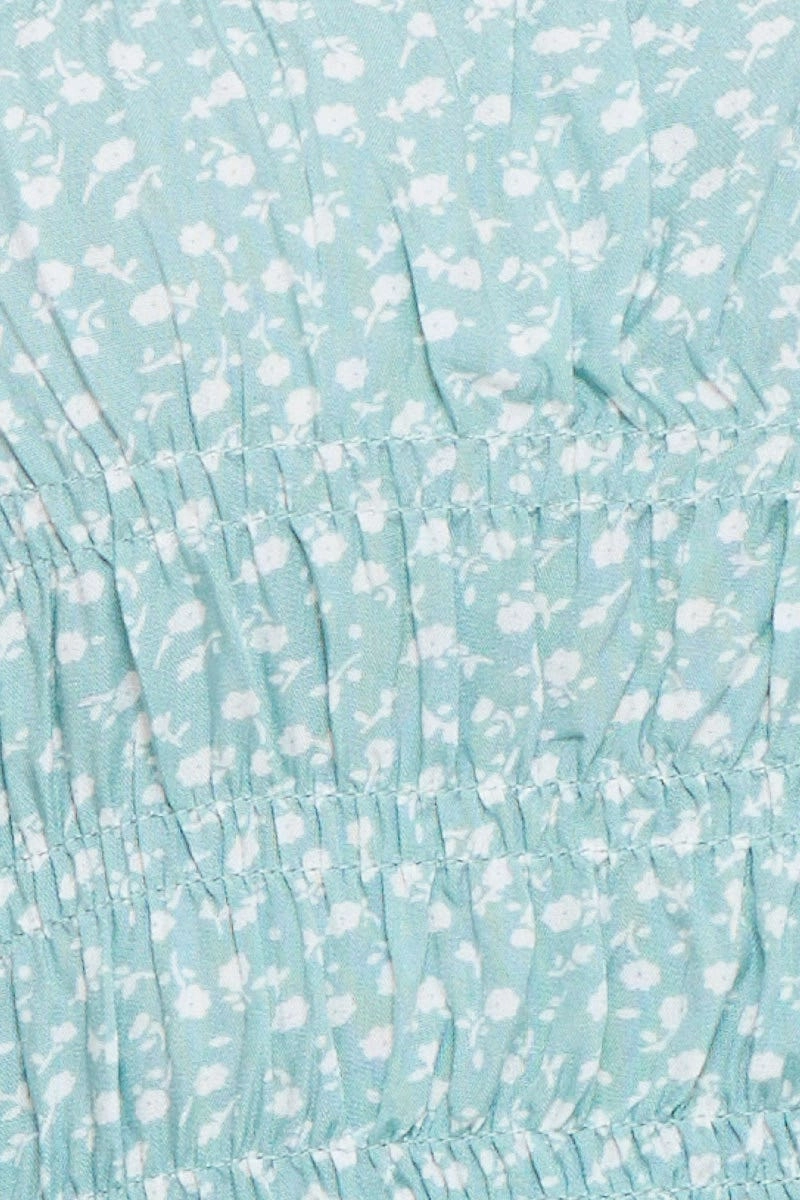 Print Peplum Top Short Sleeve Crop