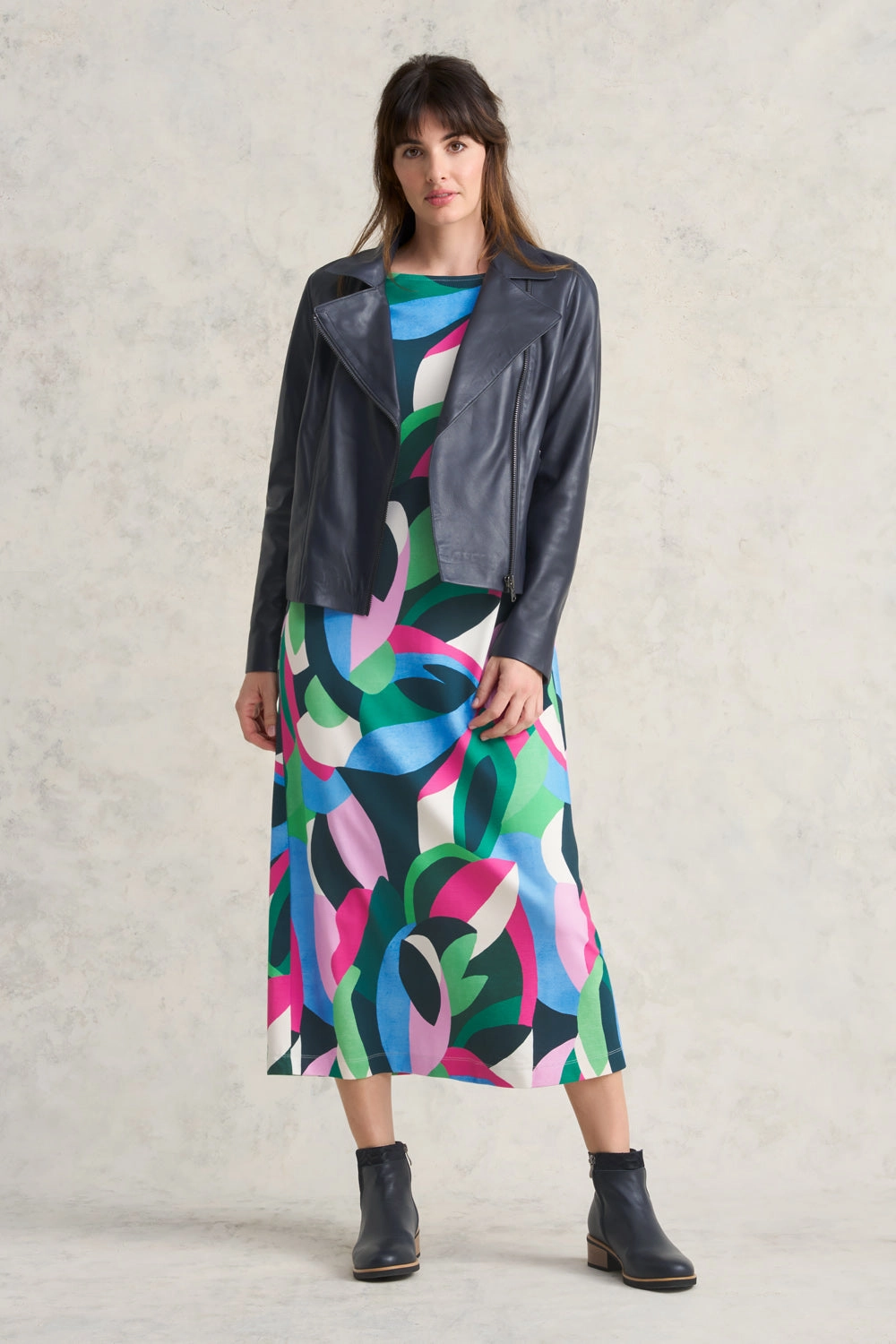 Printed Ponte Dress - Abstract Print