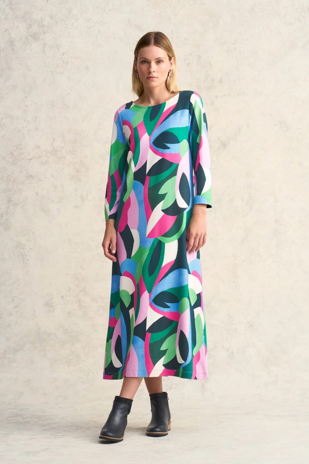 Printed Ponte Dress - Abstract Print