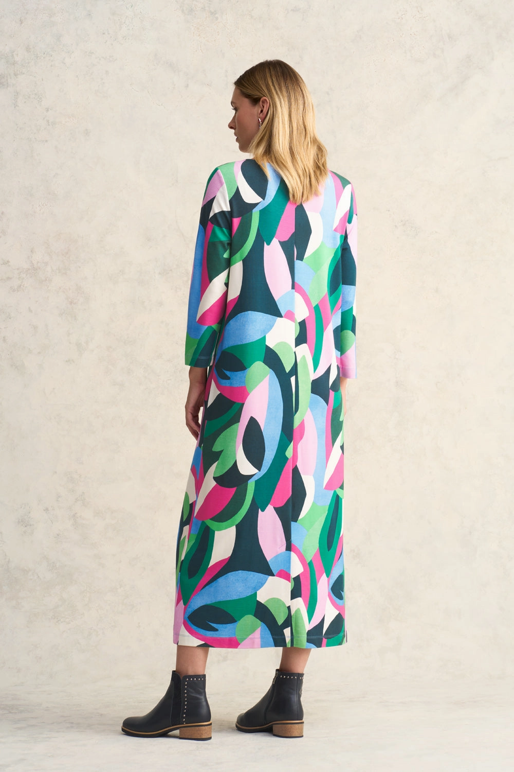 Printed Ponte Dress - Abstract Print