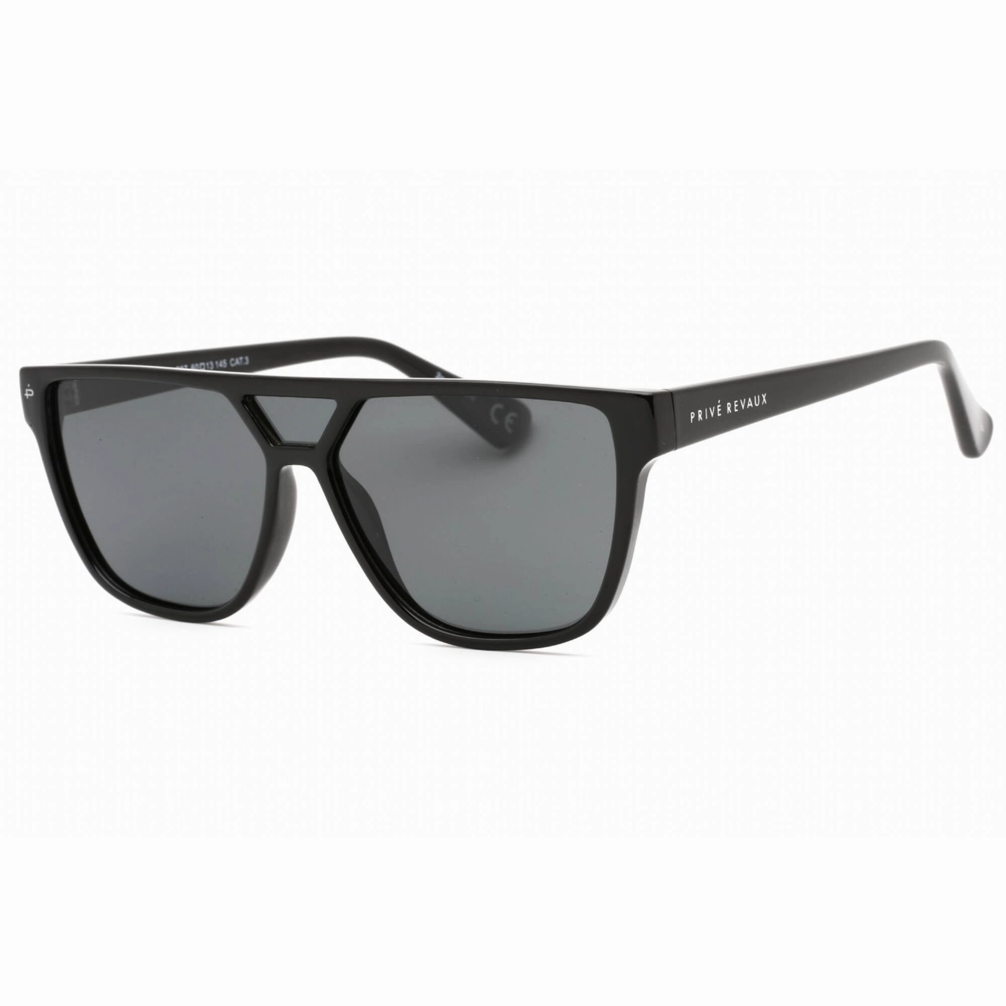 Prive Revaux Men's Sunglasses - Grey Lens Plastic Rectangular Frame | Surf City Black