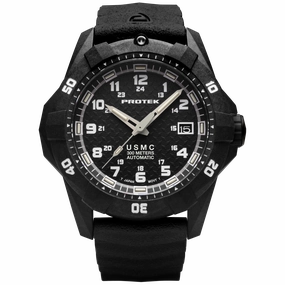 ProTek Men's Watch - USMC Series Automatic Black Dial Genuine Rubber Strap | 1211