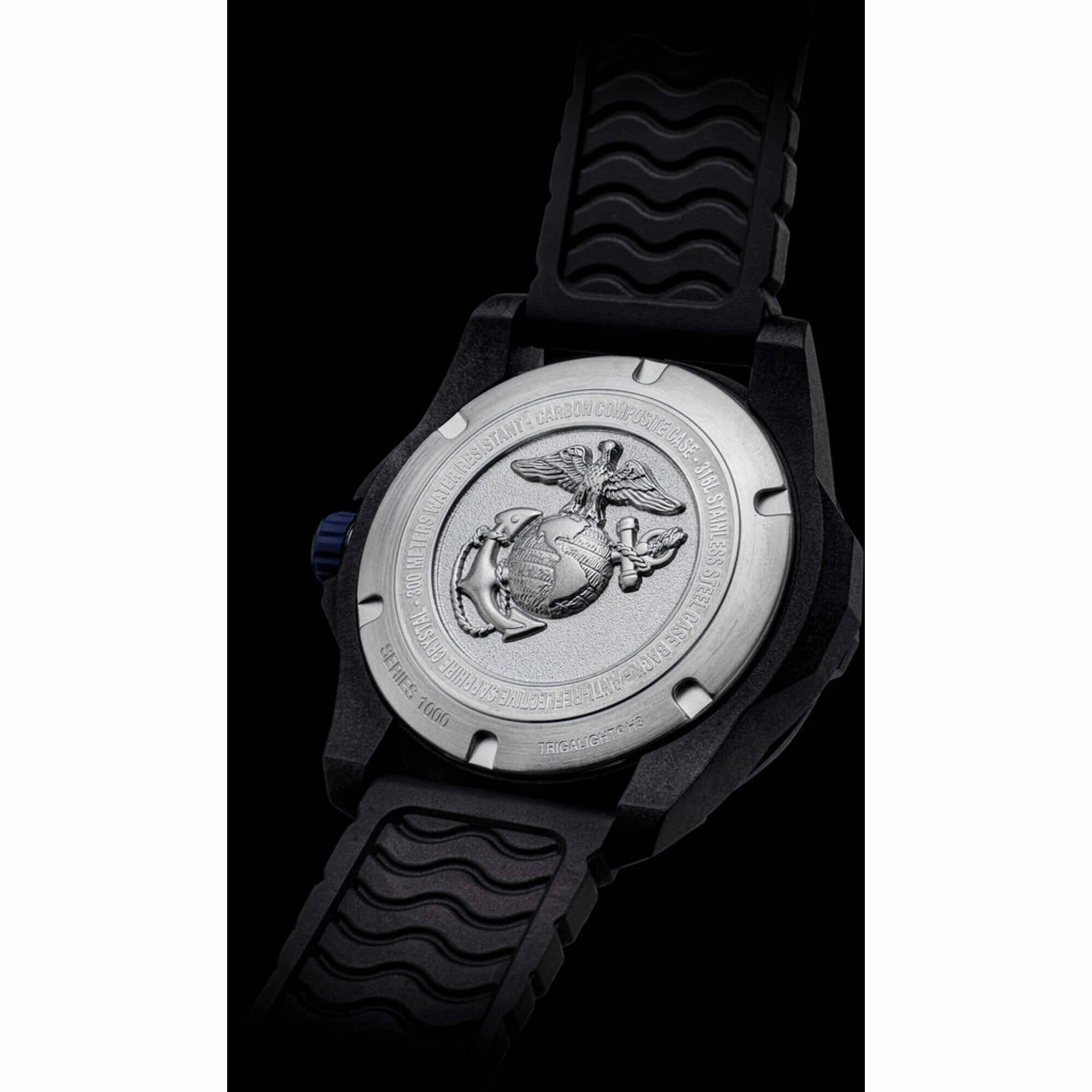 ProTek Men's Watch - USMC Series Quartz Black and Green Dial Rubber Strap Dive | 1015