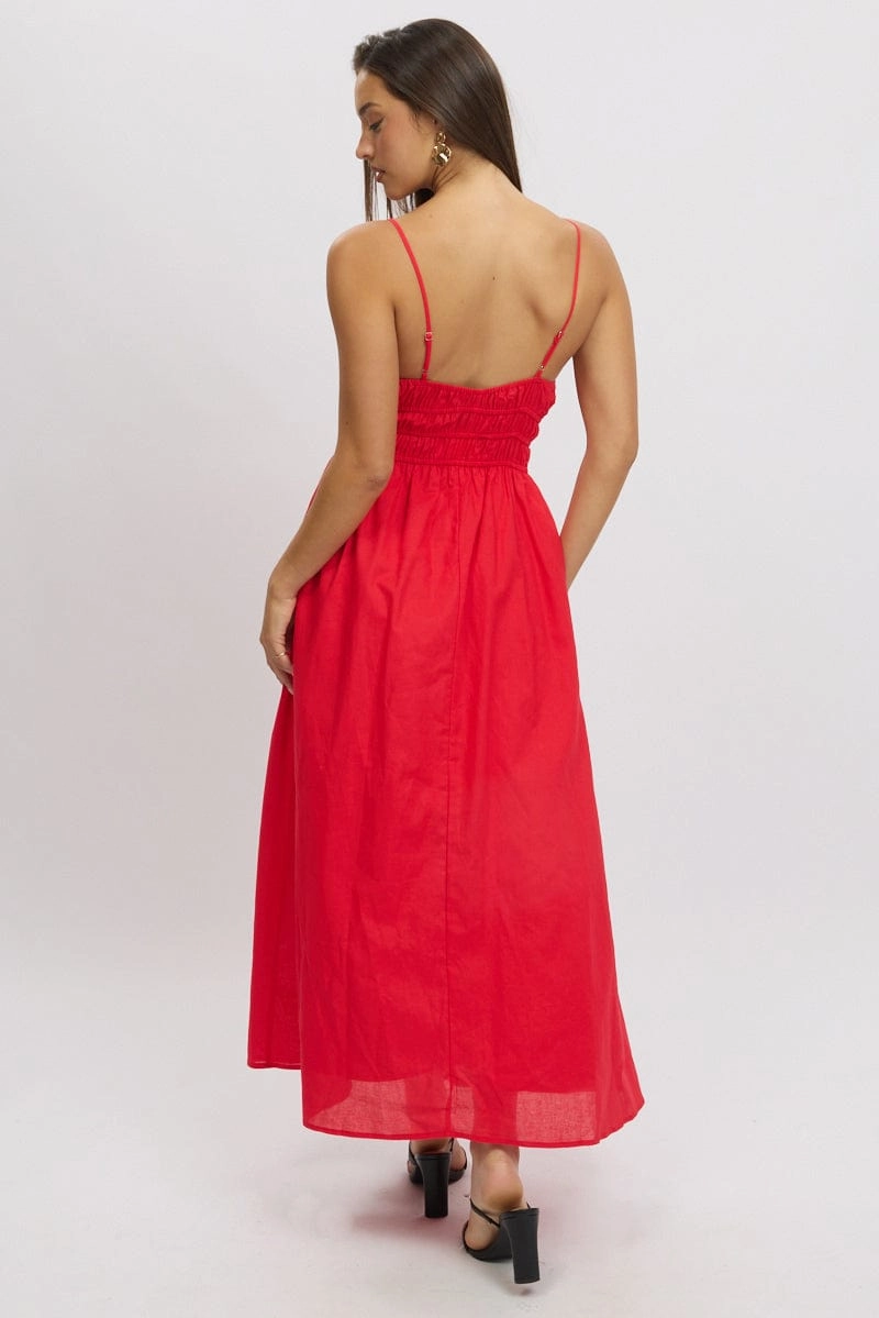 Red Maxi Dress Strappy