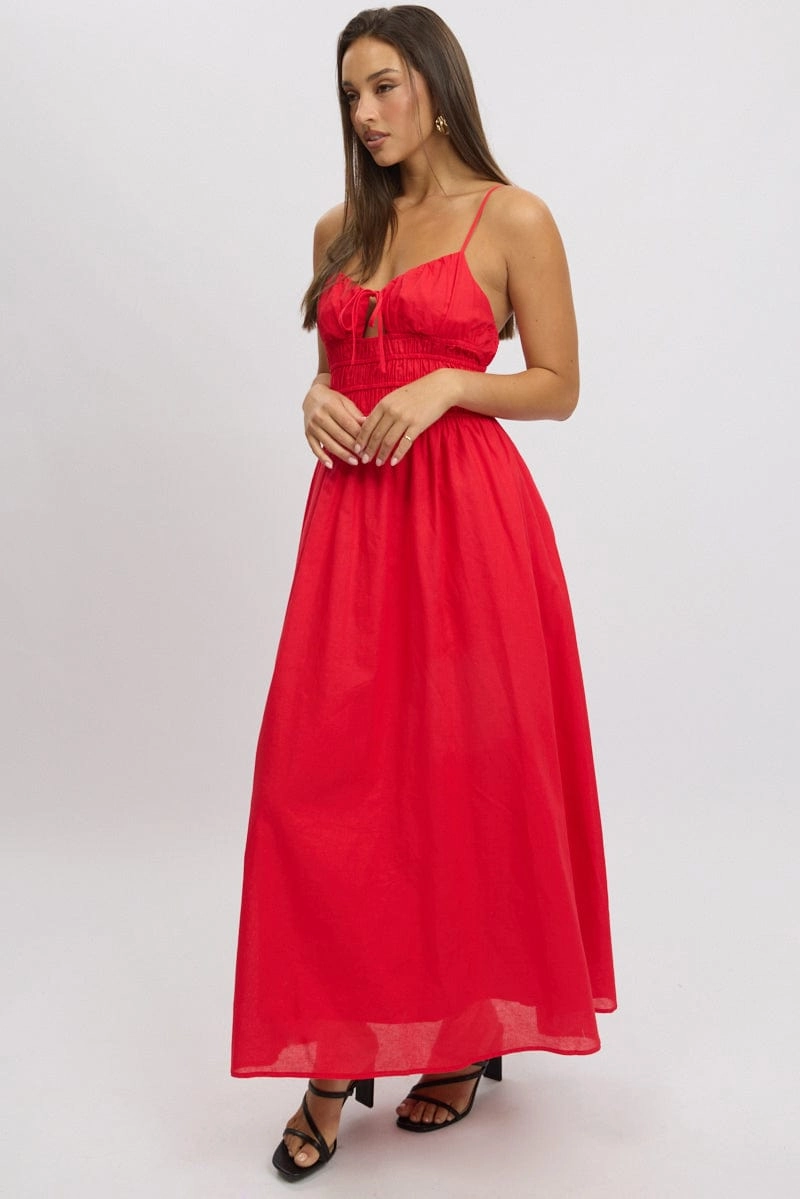 Red Maxi Dress Strappy
