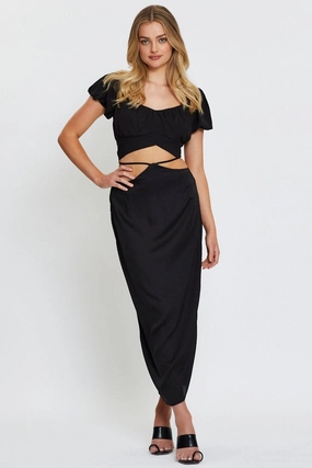 Red Slip Skirt Maxi Satin