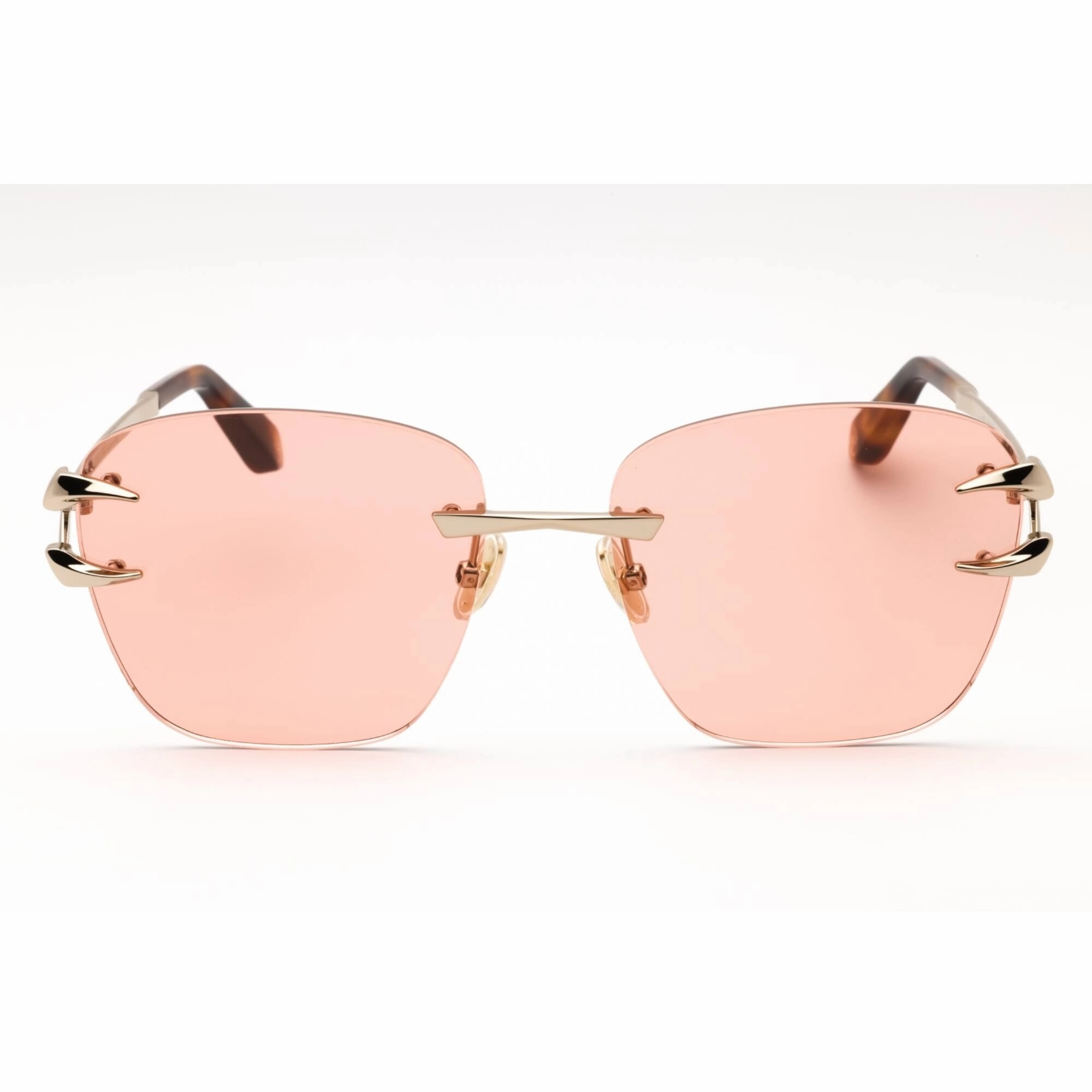 Roberto Cavalli Women's Sunglasses - Light Gold Metal Square Full Rim | SRC022 594F