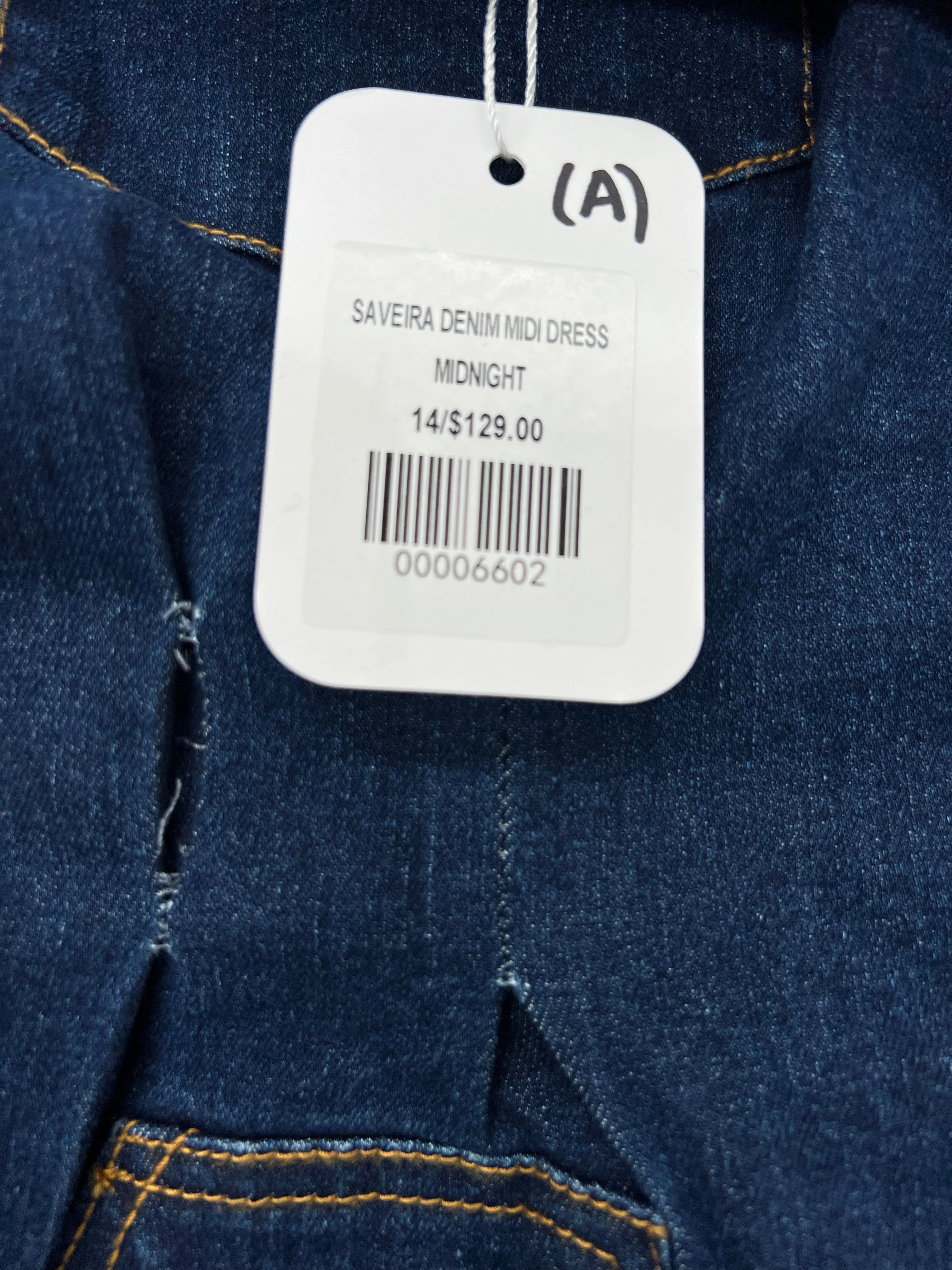 SAMPLE - SAVEIRA DENIM MIDI DRESS MIDNIGHT