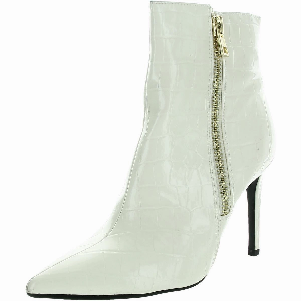 SARISHAAP Womens Embossed Manmade Ankle Boots