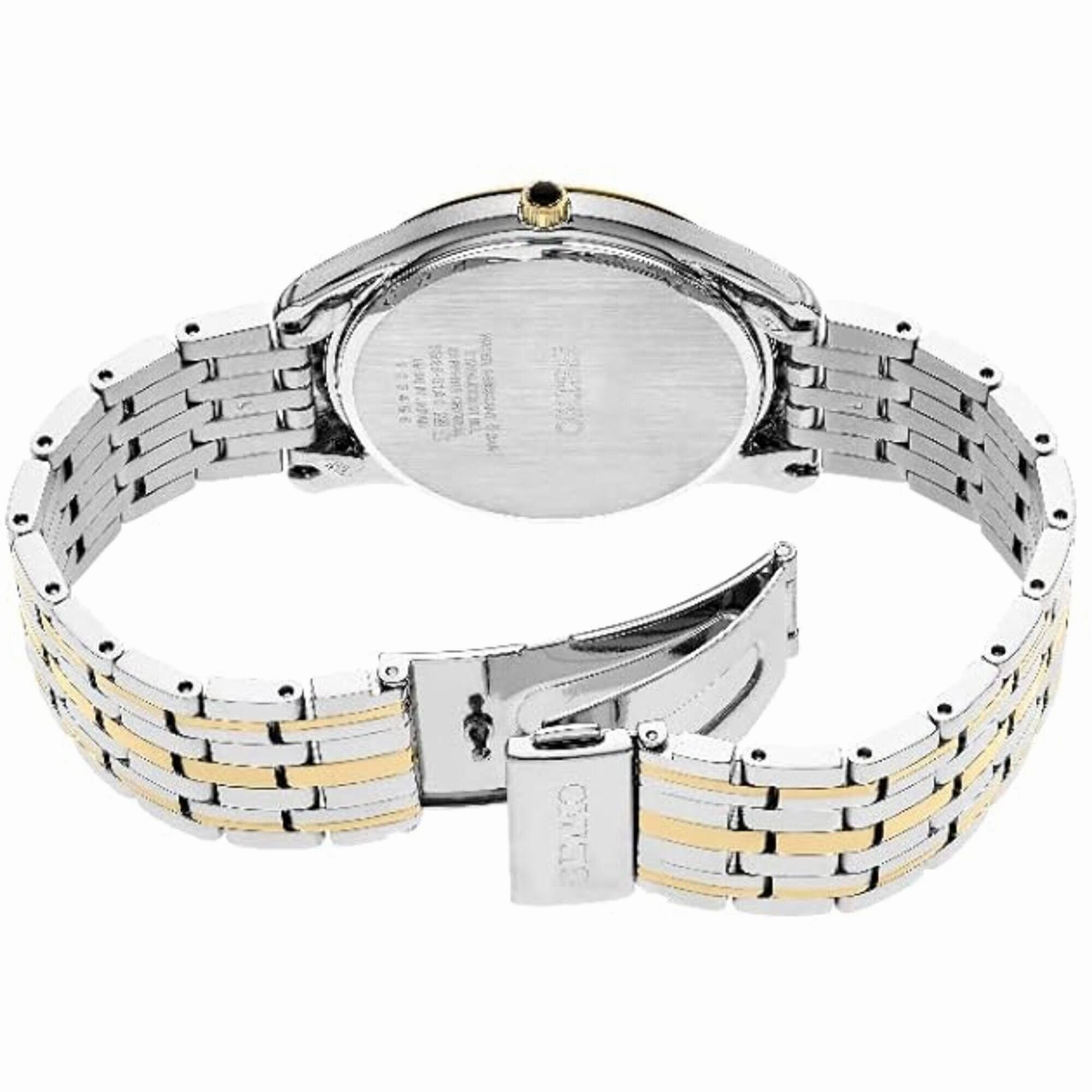 Seiko Men's Watch - Essentials Quartz Silver Tone Dial Two Tone Bracelet | SRK048