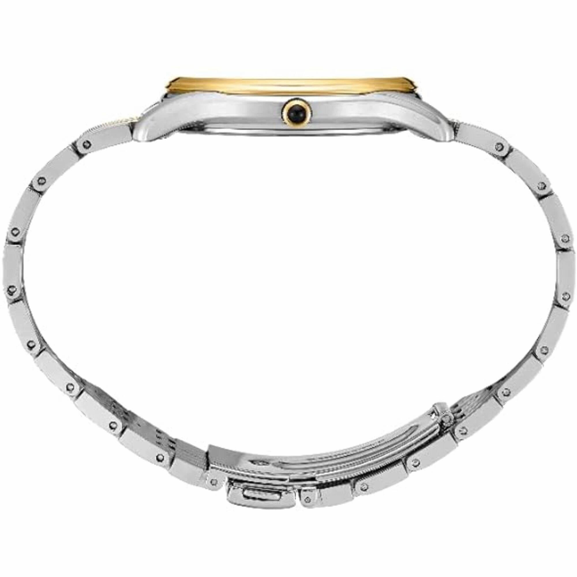 Seiko Men's Watch - Essentials Quartz Silver Tone Dial Two Tone Bracelet | SRK048