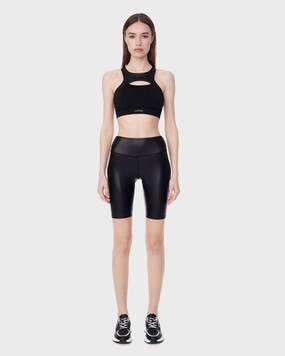 SELA WOMEN'S STRETCH VEGAN LEATHER BIKE SHORTS