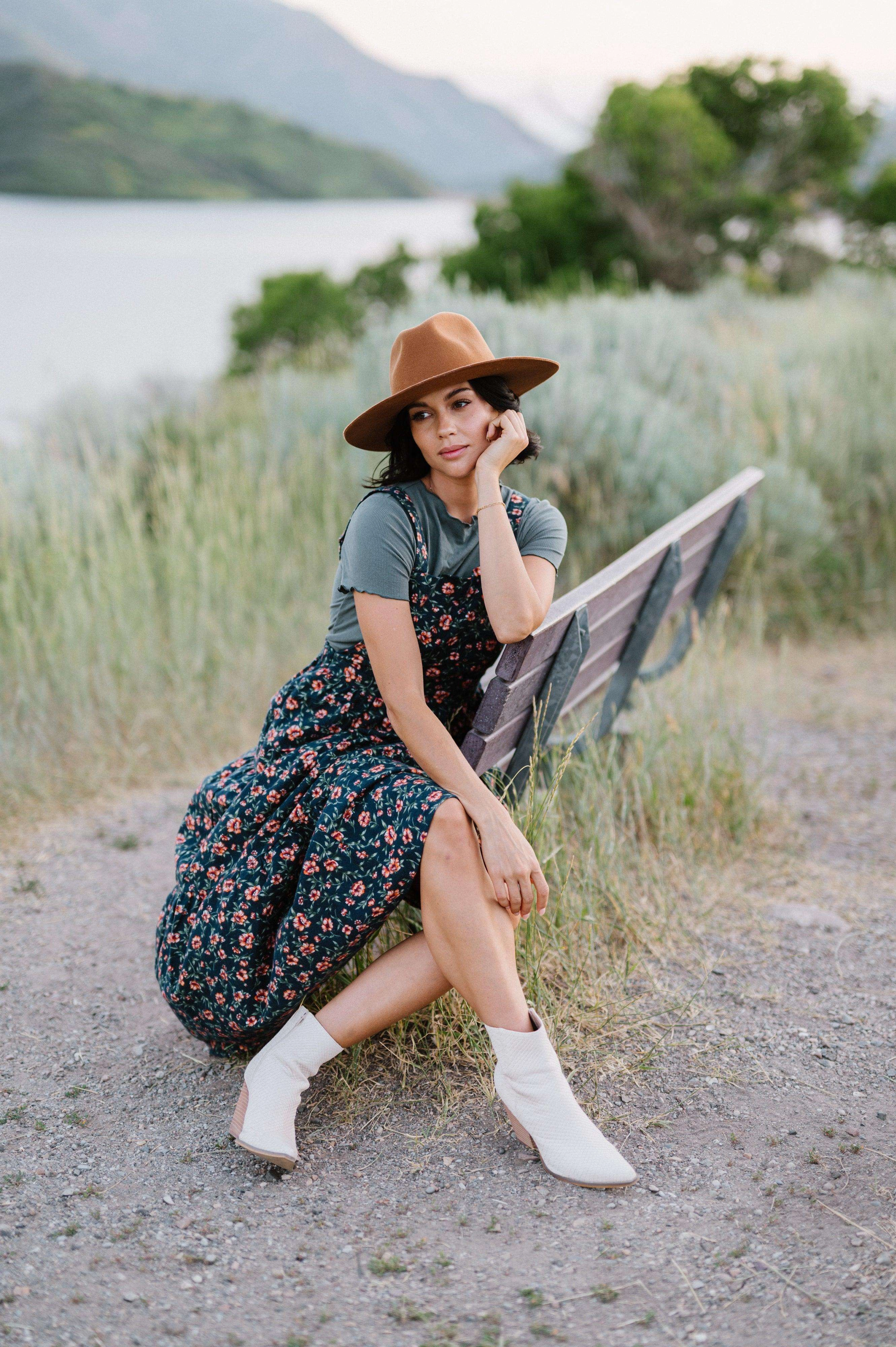 Shay Overall Dress | Floral Navy