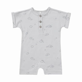 Short Sleeve One-Piece - Sunny Day - Cloud - FINAL SALE