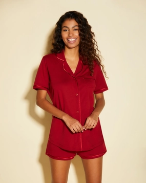Short Sleeve Top & Boxer Pajama Set