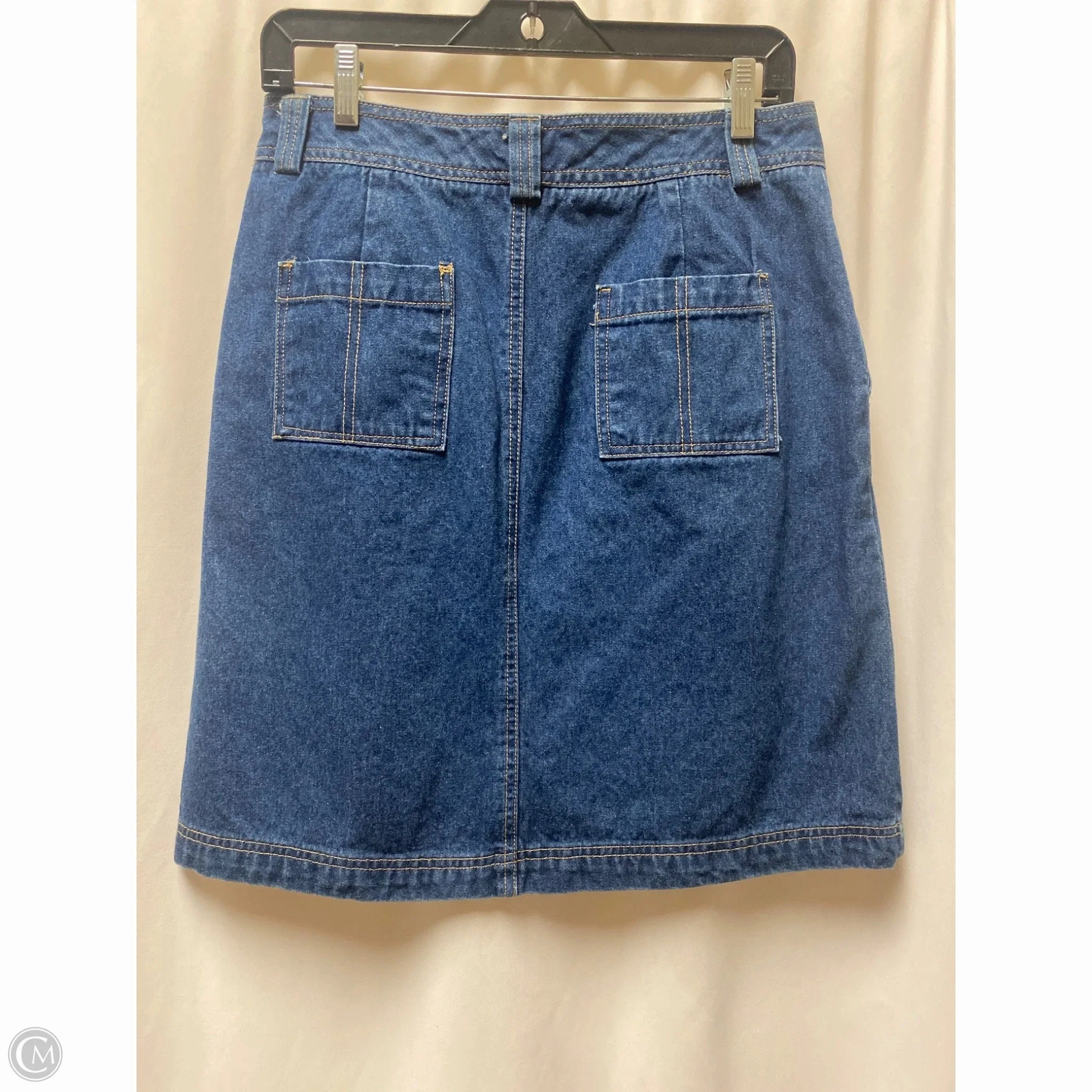 Skirt Mini & Short By Casablanca In Blue Denim, Size: 8