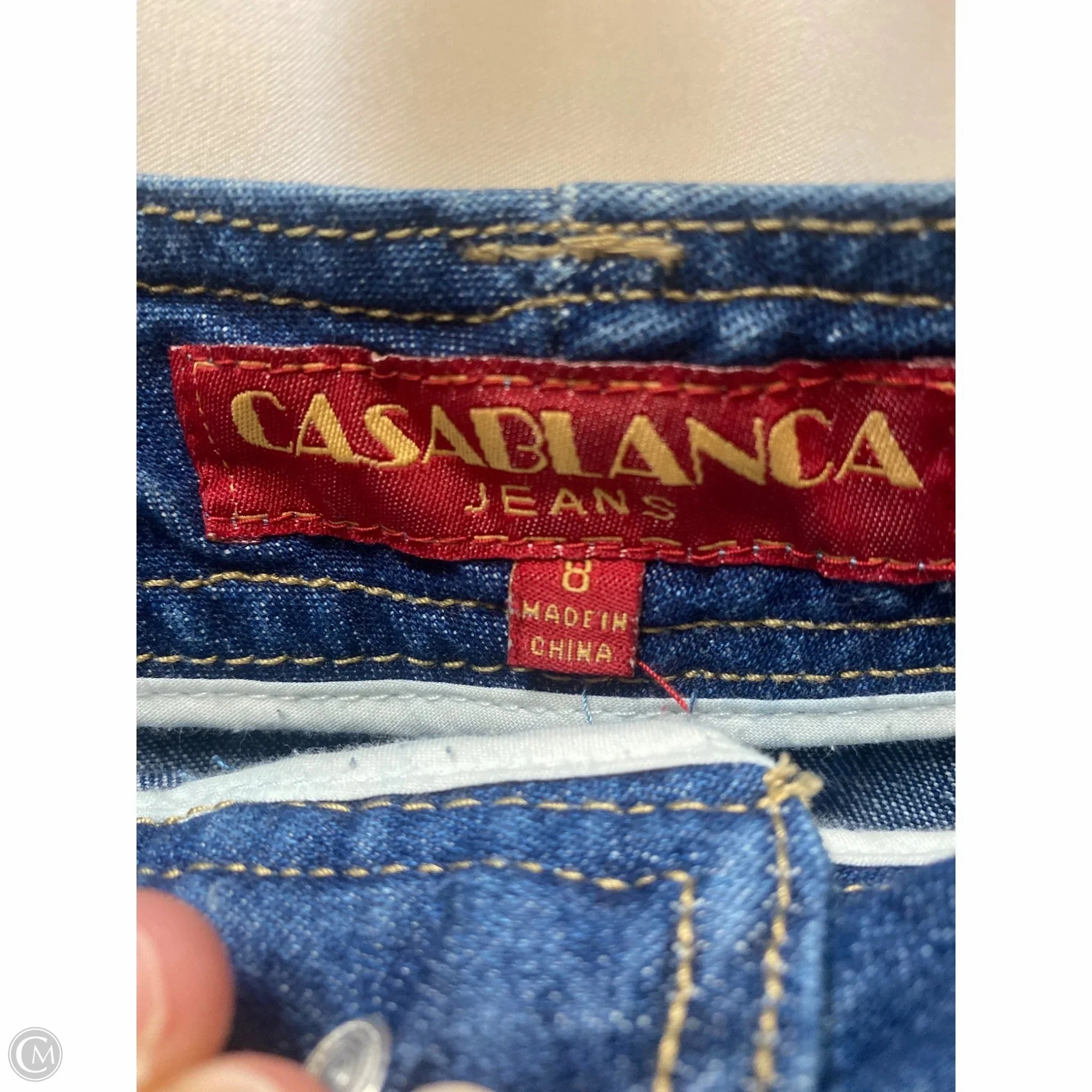 Skirt Mini & Short By Casablanca In Blue Denim, Size: 8