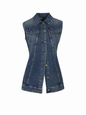 Sportmax Shirt-Style Denim Vest