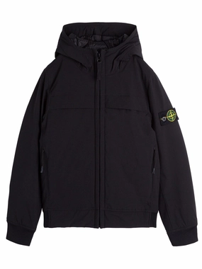 Stone Island Junior Logo Patch Zip-Up Hooded Jacket