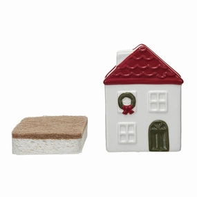Stoneware Sponge Holder with Sponge