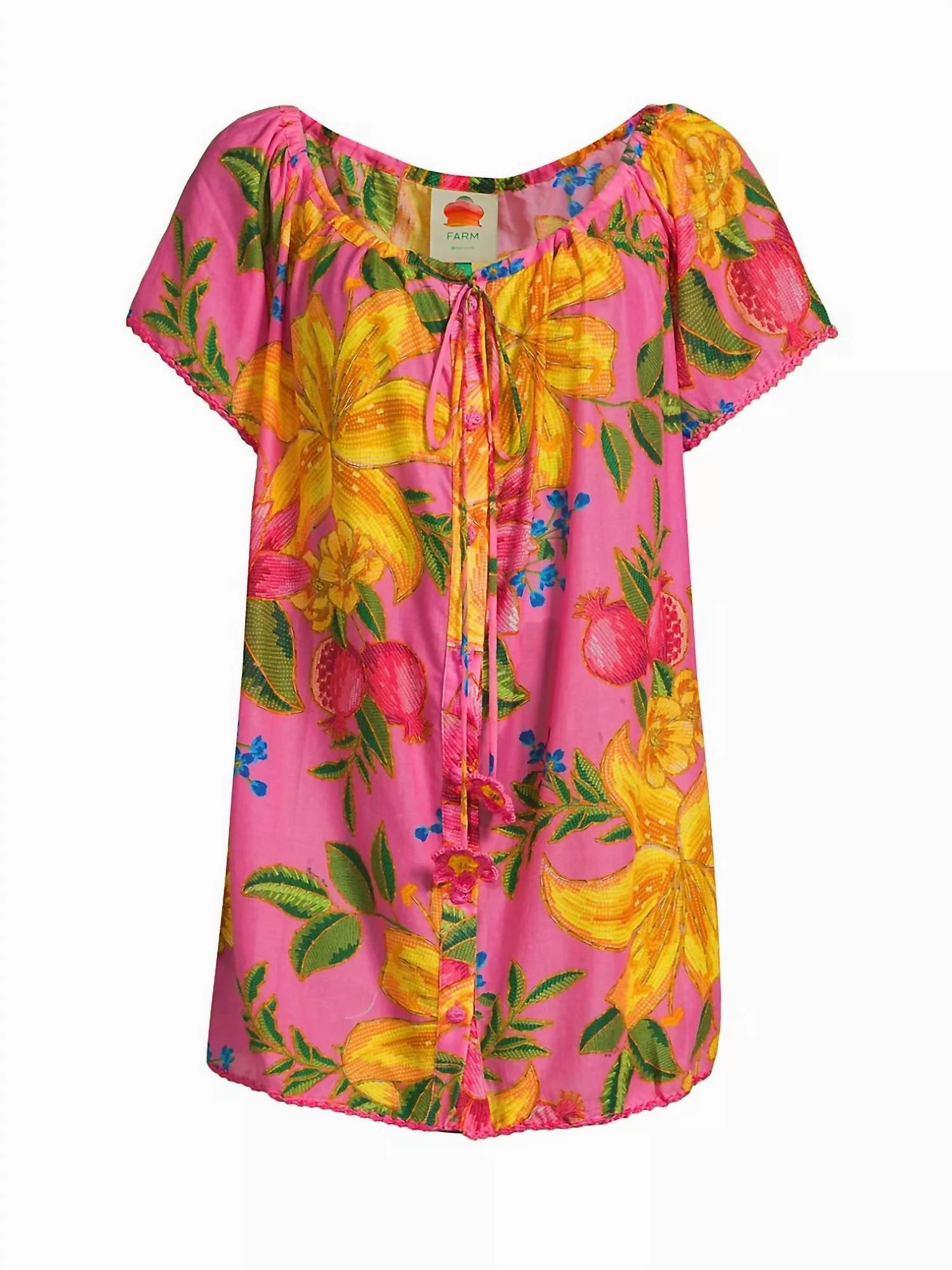 Summer Fruit Mini Dress In Pink