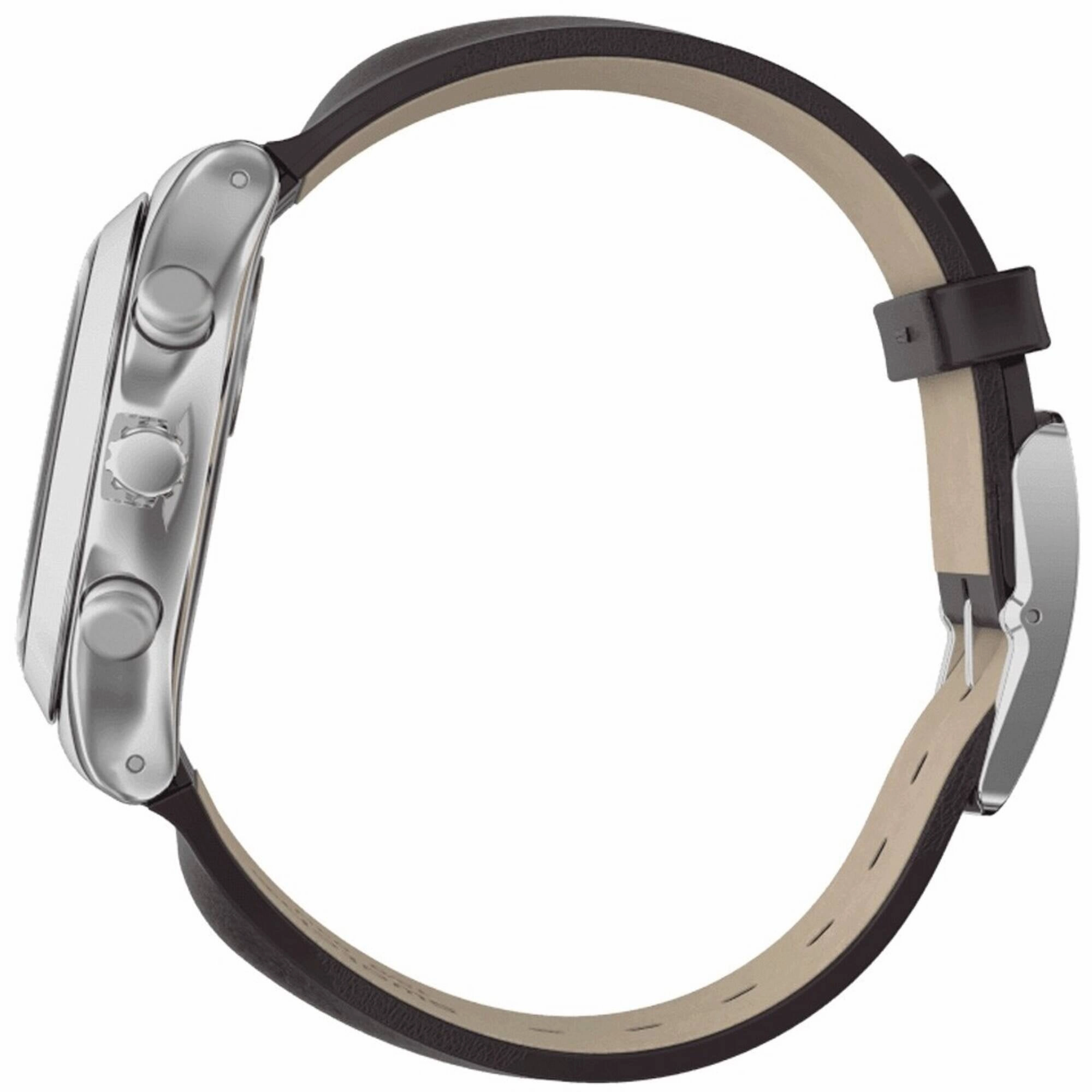 Swatch Men's Watch - Irony Brownflect Chronograph Brown Dial Leather Strap | YCS600