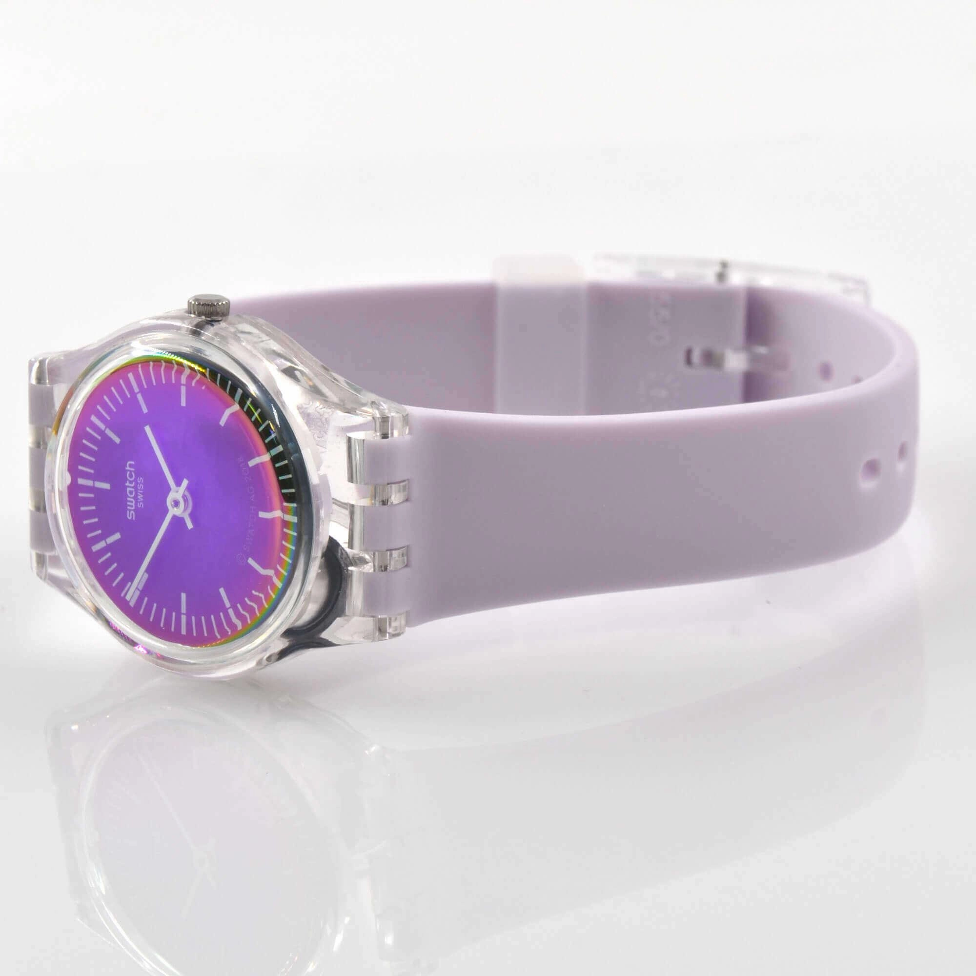 Swatch Women's Watch - Ultraviolet Quartz Violet Dial Silicone Rubber Strap | LK390