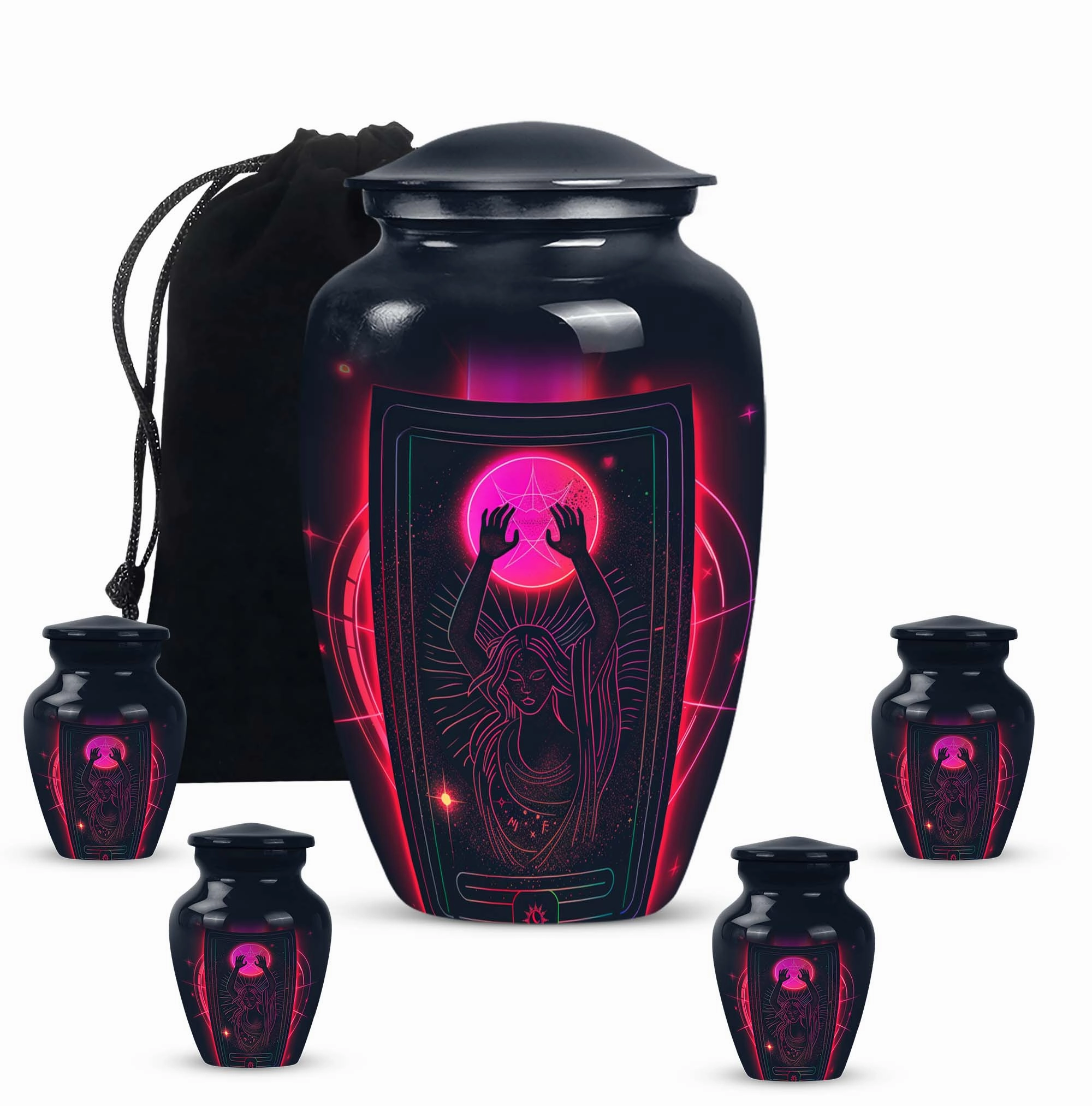 Tarot Urn Solace: Unique Abstract Cremation Solution for Adults