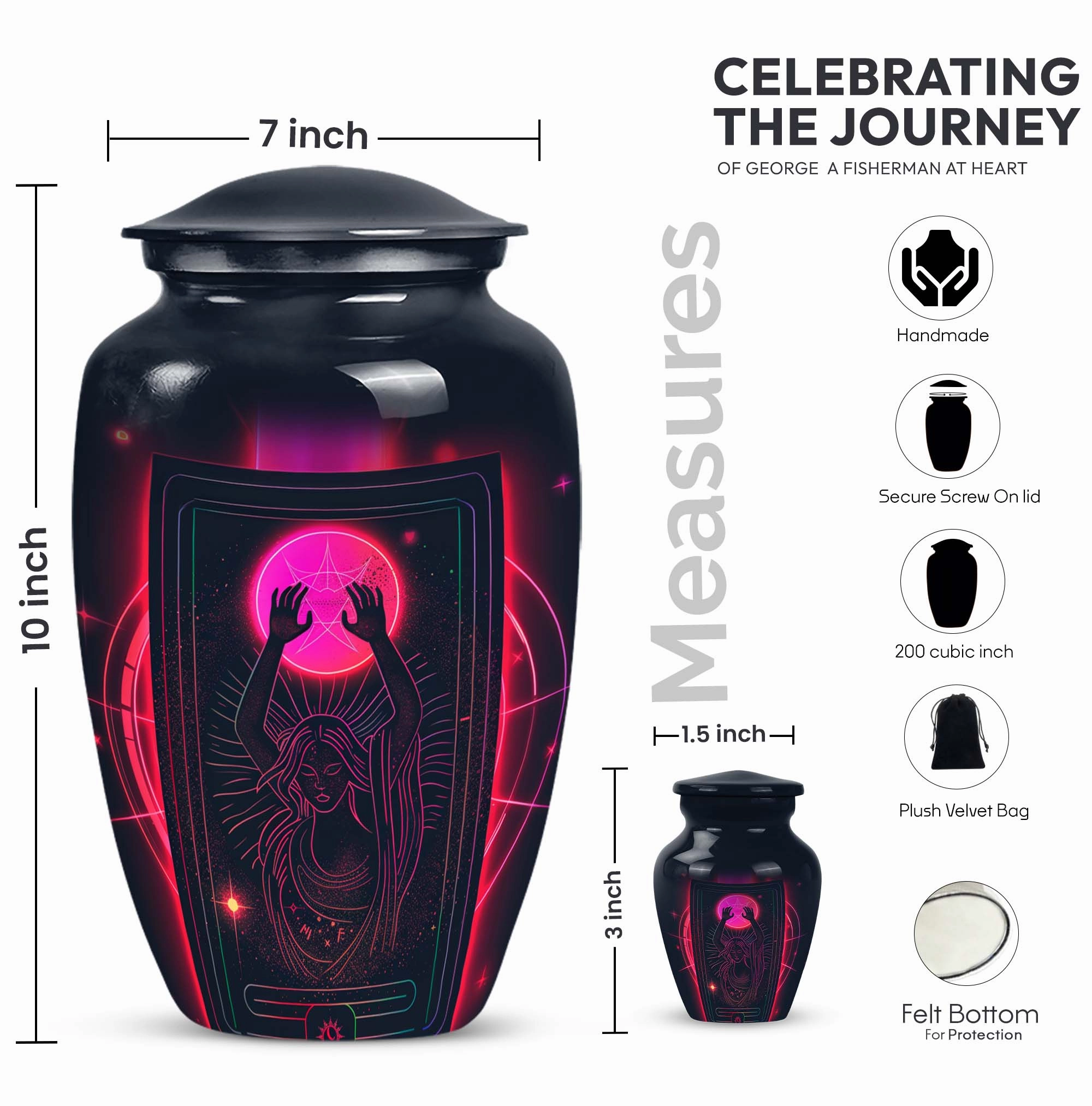 Tarot Urn Solace: Unique Abstract Cremation Solution for Adults