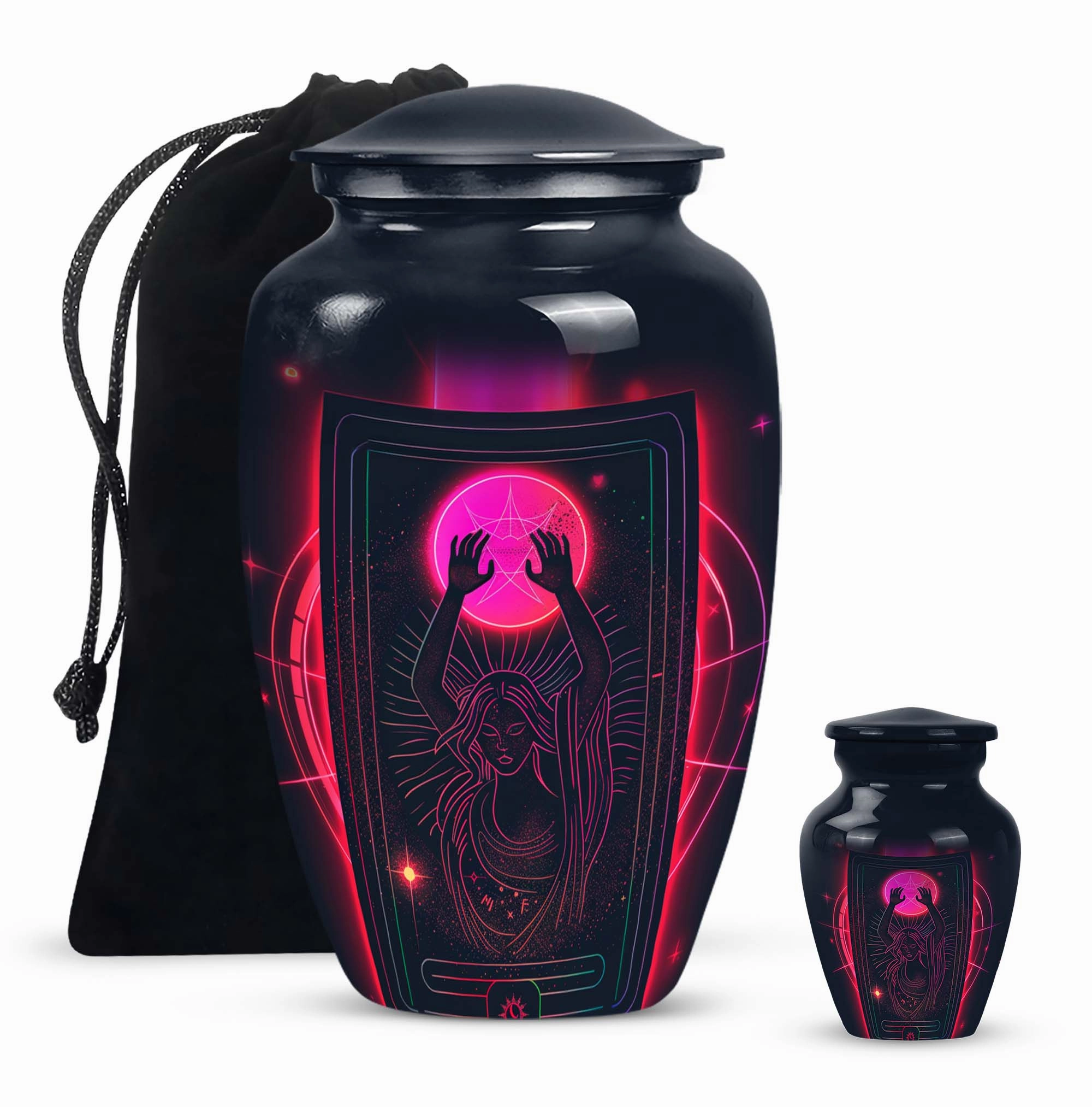 Tarot Urn Solace: Unique Abstract Cremation Solution for Adults