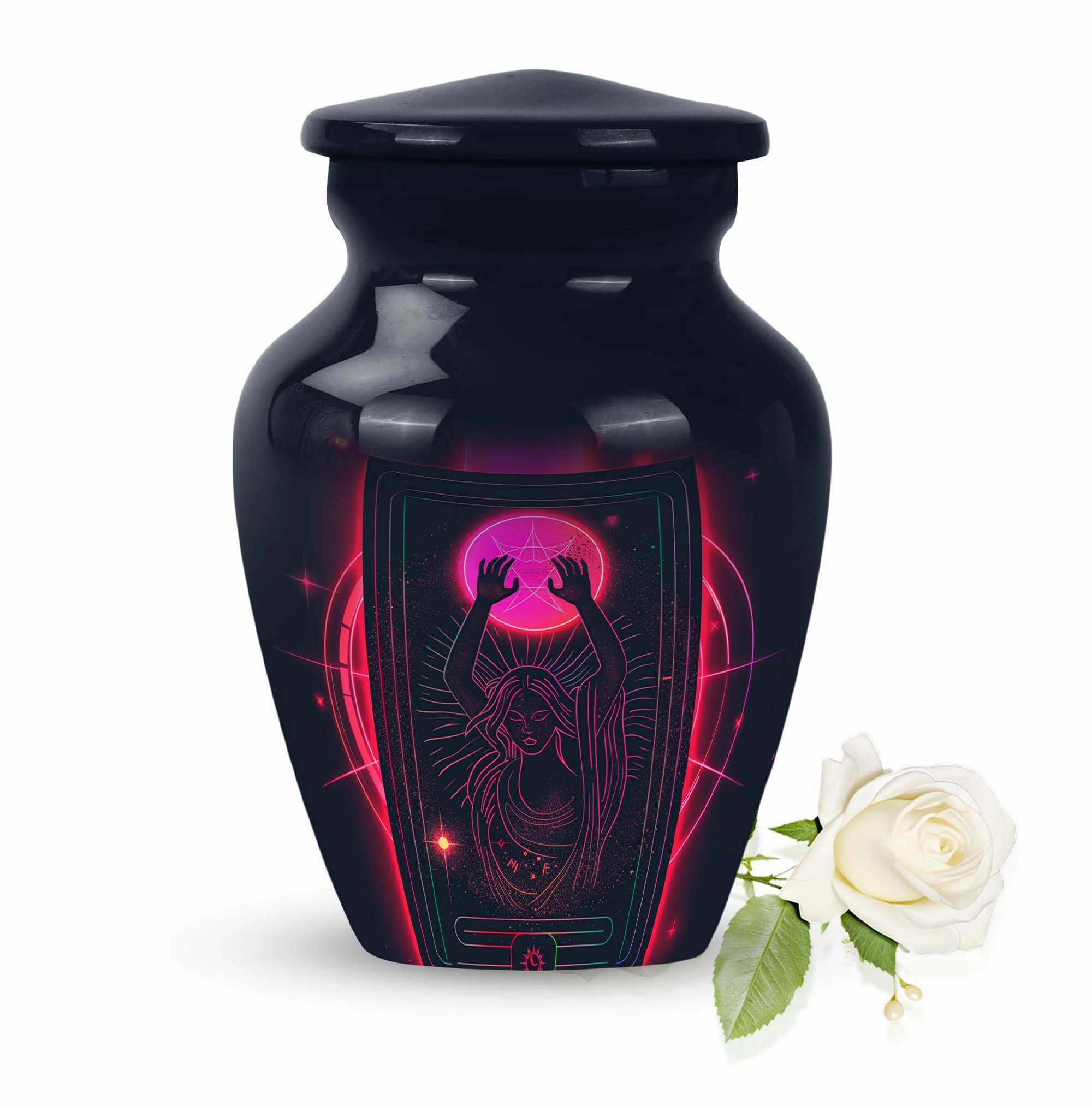Tarot Urn Solace: Unique Abstract Cremation Solution for Adults