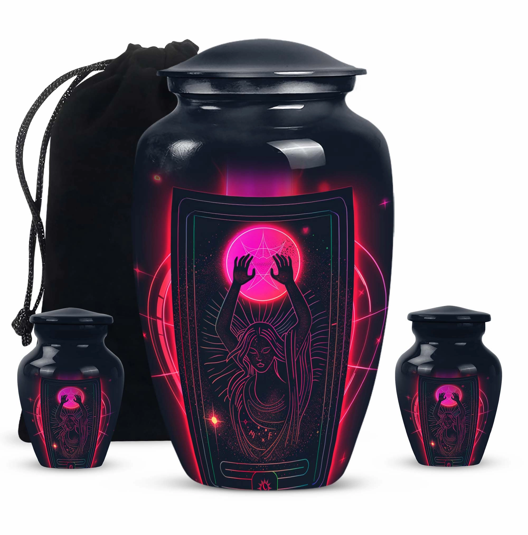 Tarot Urn Solace: Unique Abstract Cremation Solution for Adults