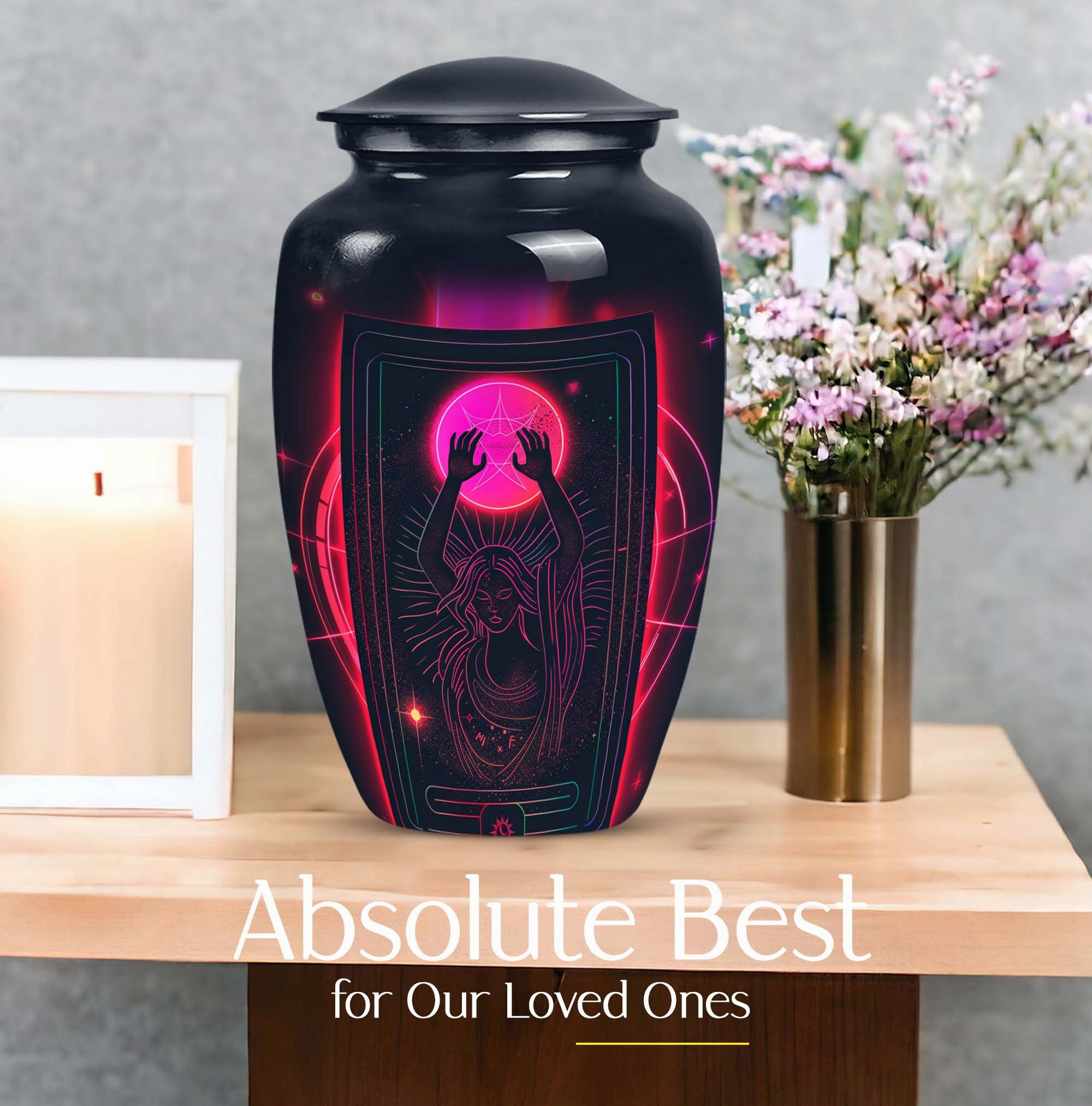 Tarot Urn Solace: Unique Abstract Cremation Solution for Adults