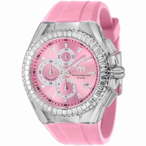 Technomarine Men's Crystal Watch - Cruise Glitz Pink Dial Black Strap | TM-121151