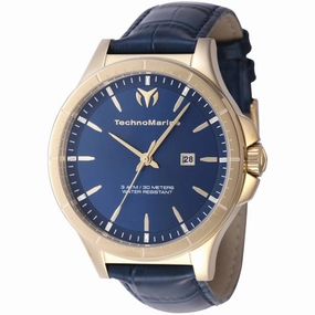 Technomarine Men's Watch - MoonSun Quartz Blue Dial Leather Strap Date | TM-822015