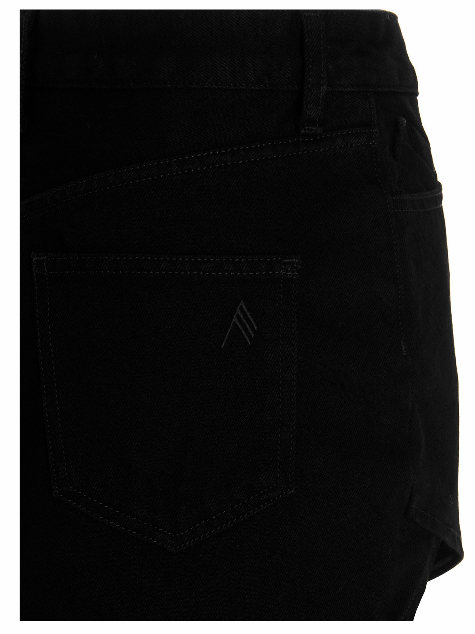 The Attico Curved-Hem Denim Mini Skirt