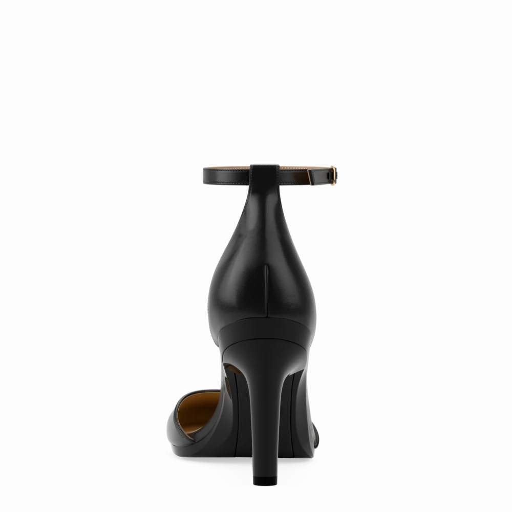 The Jocelyn - Coal Satin 4 Stiletto - FINAL SALE