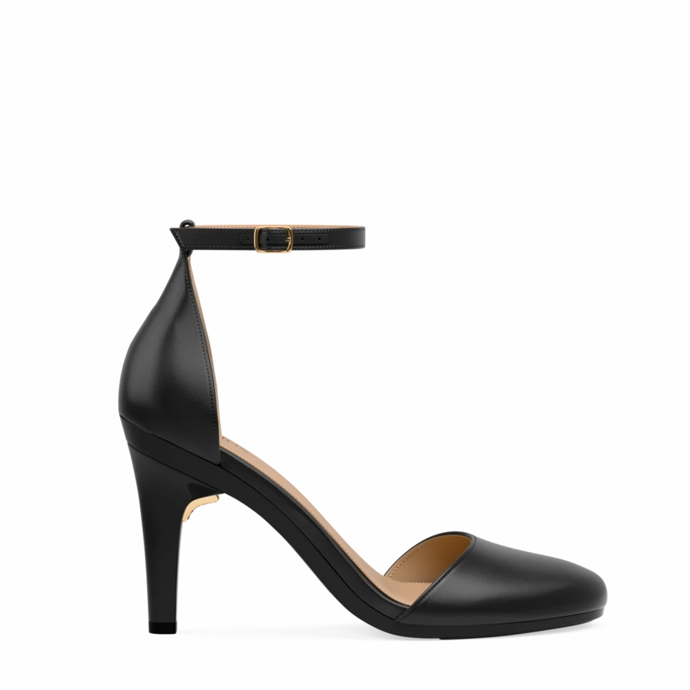 The Jocelyn - Coal Satin 4 Stiletto - FINAL SALE