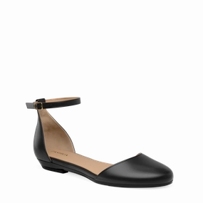 The Jocelyn - Coal Satin Flat - FINAL SALE