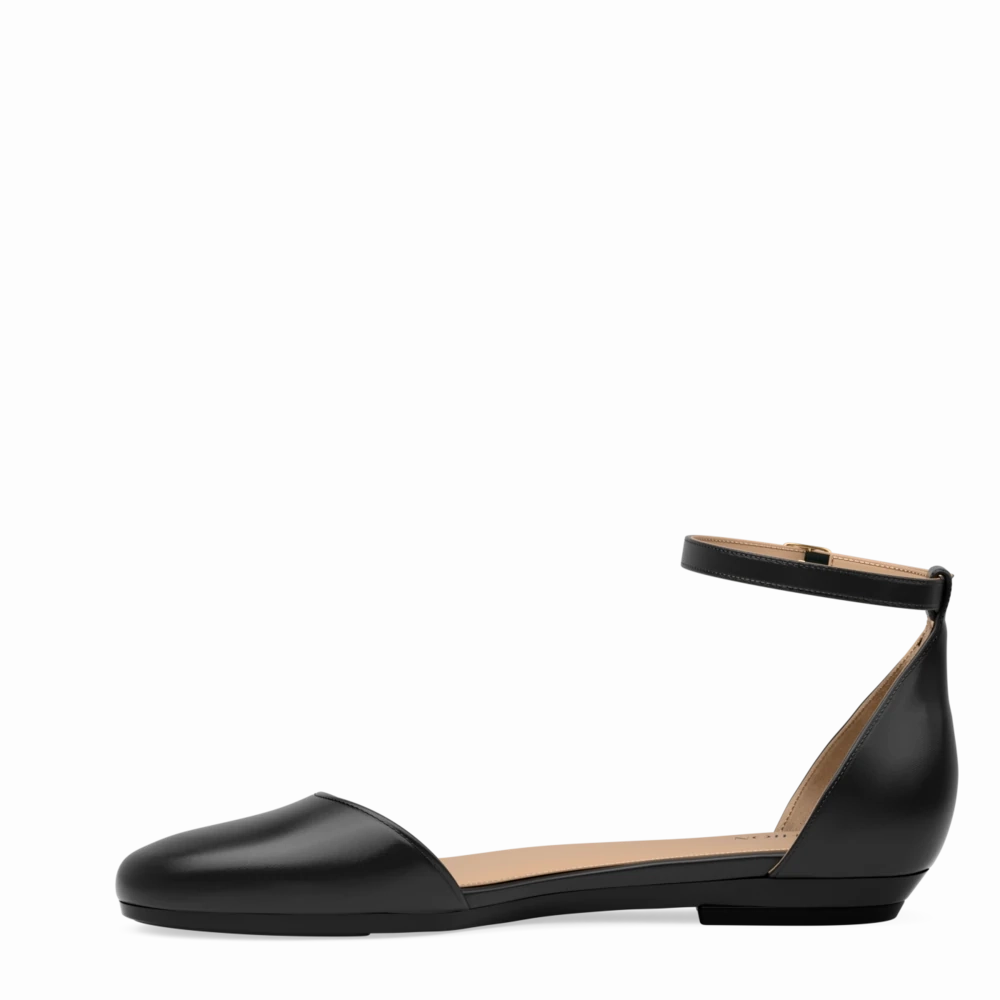 The Jocelyn - Coal Satin Flat - FINAL SALE
