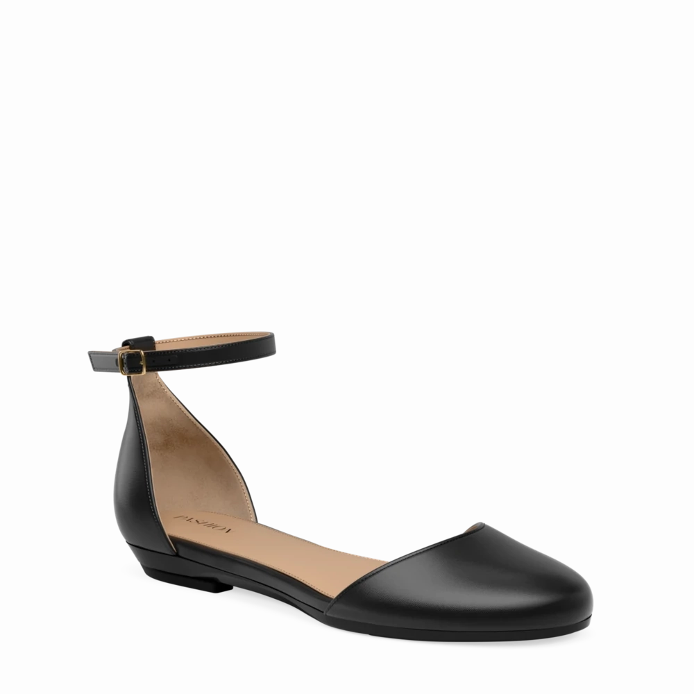 The Jocelyn - Coal Satin Flat - FINAL SALE