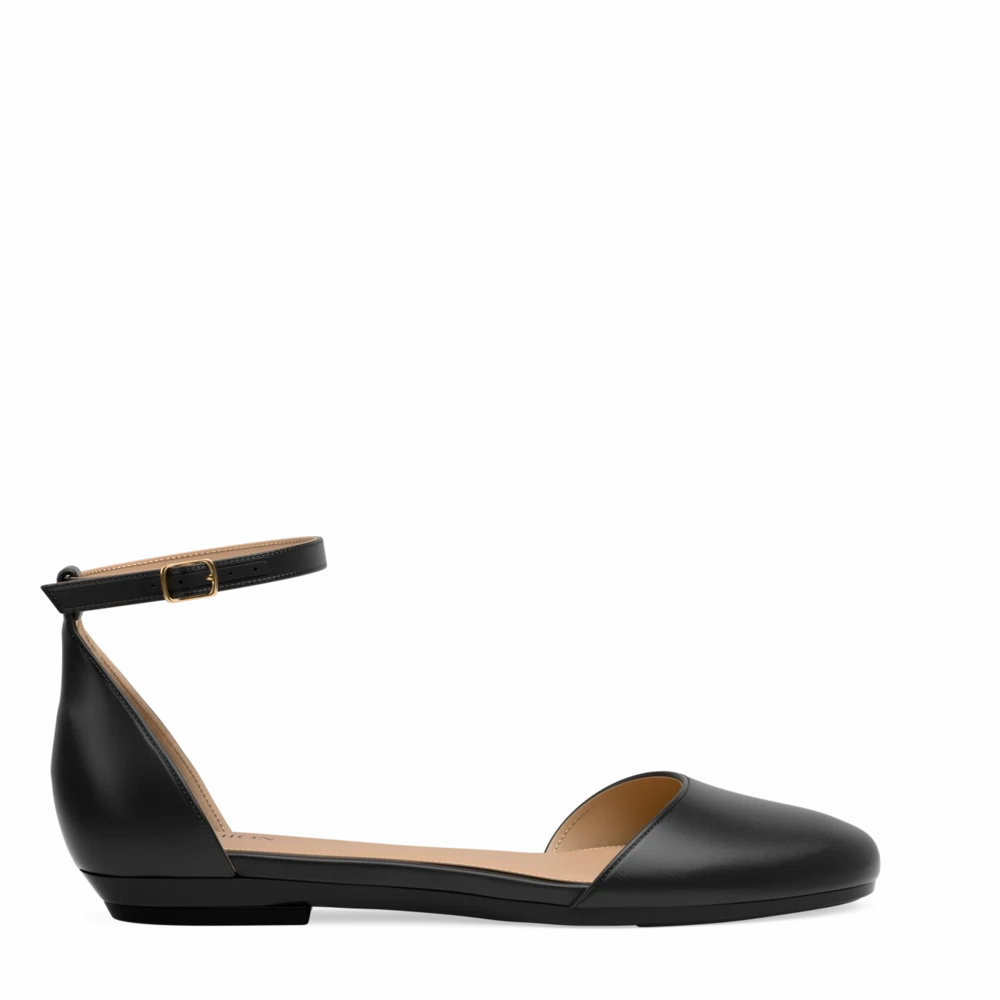 The Jocelyn - Coal Satin Flat - FINAL SALE