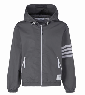 Thom Browne Ripstop Mesh 4-Bar Hooded Zip-Up Jacket