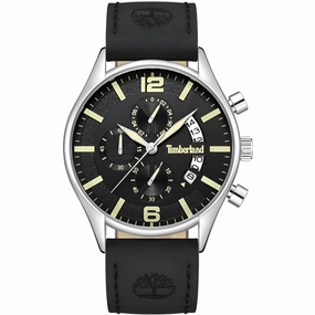 Timberland Men's Watch - Dress Sport Black Dial Leather Strap Chrono | TDWGC9001201