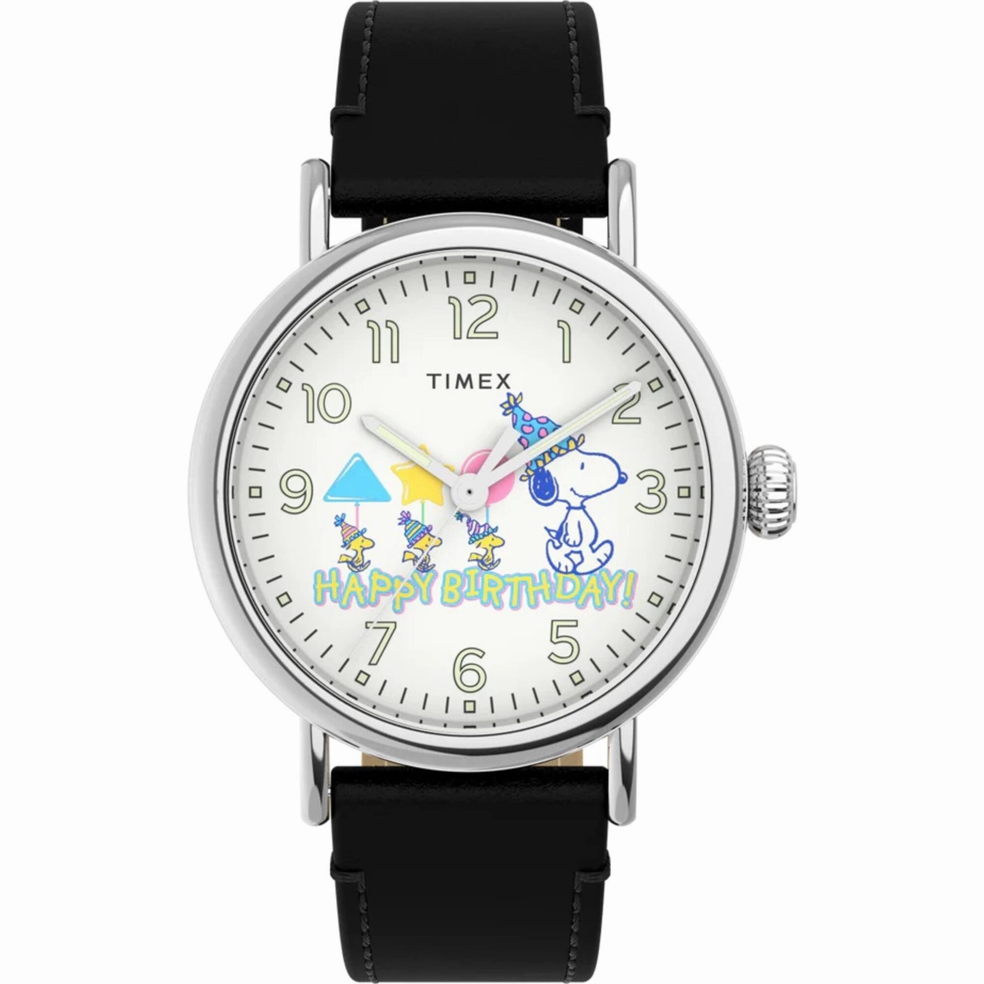 Timex Men's Watch - Standard Peanuts Snoopy Happy Birthday White Dial | TW2V61000VQ