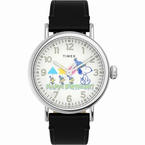 Timex Men's Watch - Standard Peanuts Snoopy Happy Birthday White Dial | TW2V61000VQ