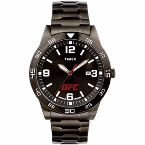 Timex Men's Watch - UFC Legend Black Dial Quartz Gunmetal Steel Bracelet | TW2V56200JT